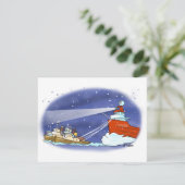 cargo navire de Noël carte plate (Debout devant)