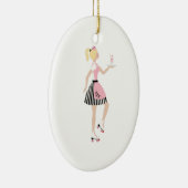 Carhop Girl Keramisch Ornament (Rechts)