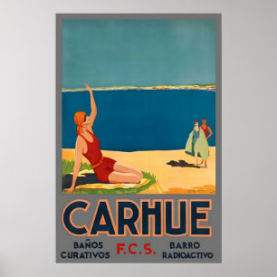 Carhué Buenos Aires Argentinië Reisgids Vintage Poster