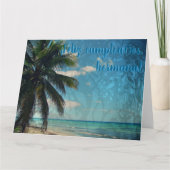 Caribbean Blue Feliz Cumpleanos Hermana Verjaardag Kaart (Voorkant)