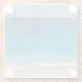 Caribbean Blue Zee en Shore Modern Glazen Onderzetter (Achterkant)