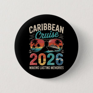 Caribbean Cruise 2026 Vakantie reis bij familie Ronde Button 5,7 Cm