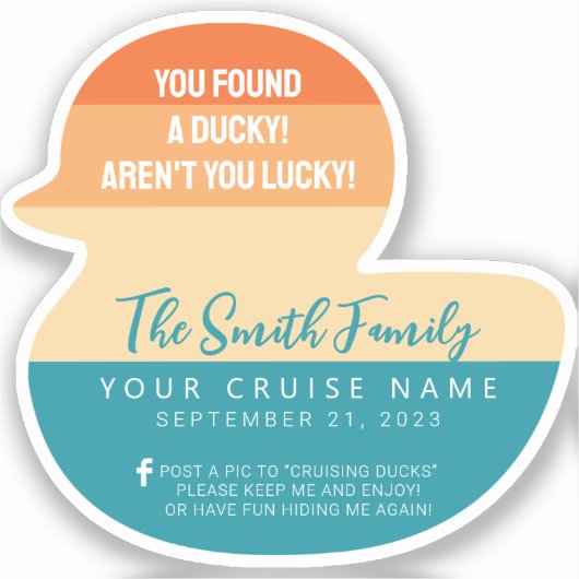 Caribbean Cruise Duck Sticker (Voorkant)