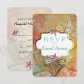 Caribbean Dream - Invitation, carte RSVP (Devant / Derrière)