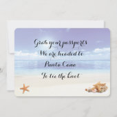 Caribbean Dreams Wedding Boarding Pass uitnodiging (Achterkant)