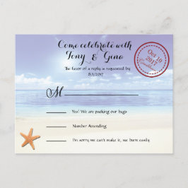 Caribbean Dreamz Destination Wedding RSVP Briefkaa Uitnodiging Briefkaart