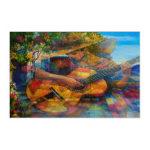 Caribbean Lady met gitaar schilderen