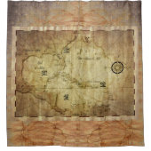 Caribbean - oude kaart... douchegordijn (Voorkant)