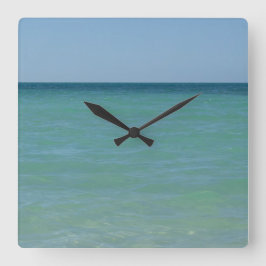Caribbean Sea Wall Clock Vierkante Klok