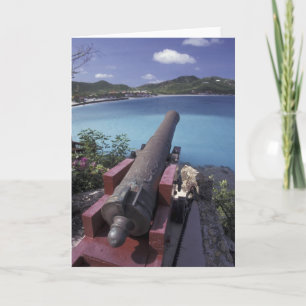 CARIBBEAN, St. Barts, Connon die naar de baai van Kaart