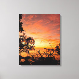 Caribbean Sunset Glow – Canvas Muurkunst Afdruk