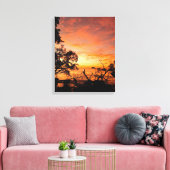 Caribbean Sunset Glow – Canvas Muurkunst Afdruk (Insitu (Woonkamer))