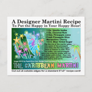 Caribbean Tropical Martini Recept Kaart Briefkaart