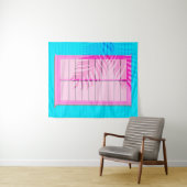 Caribbean Vibes Roze en Blauw Venster Shutters Wandkleed (In Situ (horizontaal))