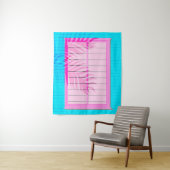 Caribbean Vibes Roze en Blauw Venster Shutters Wandkleed (In situ)