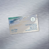 Caribbean Zee Beach Scene Logo Magnetisch Magnetisch Visitekaartje (Voorbeeld)