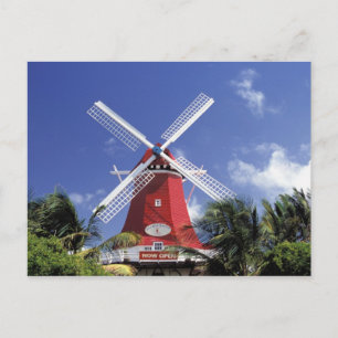 Caribisch, Aruba. Oude molen, omgebouwd tot 'Molen Briefkaart
