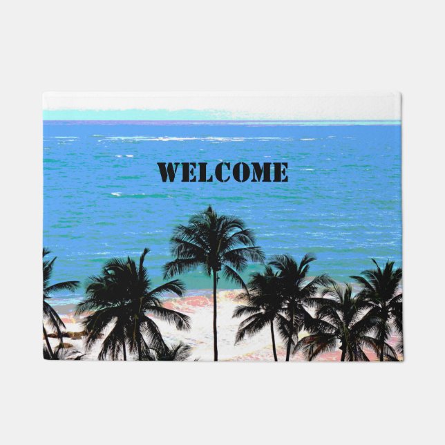 Caribisch blauw deurmat (Voorkant)