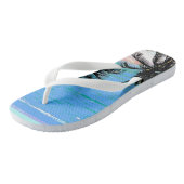 Caribisch blauw teenslippers (Schuin)