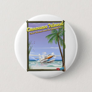 Caribisch, Canouan eilanden paradijs poster. Ronde Button 5,7 Cm
