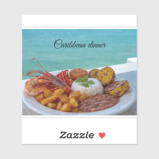 Caribisch diner sticker (Vel)