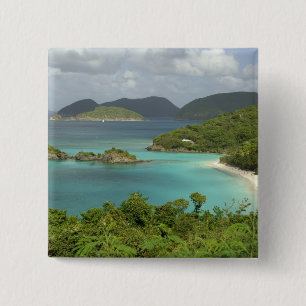 Caribisch gebied, Amerikaanse Maagdeneilanden, St. Vierkante Button 5,1 Cm