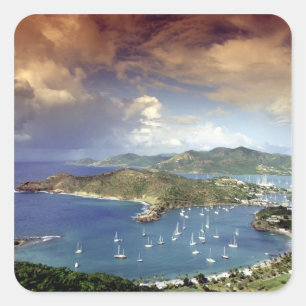Caribisch gebied, Antigua. Vierkante Sticker