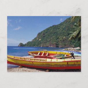 Caribisch gebied, BWI, St. Lucia, Zeilboten, Soufr Briefkaart