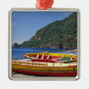 Caribisch gebied, BWI, St. Lucia, Zeilboten, Soufr Metalen Ornament