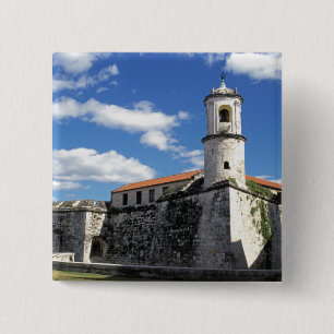 Caribisch gebied, Cuba, Havana. Oude Havana, Casti Vierkante Button 5,1 Cm