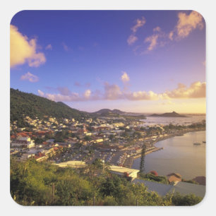 Caribisch gebied, Franse West-Indië, St. Martin. Vierkante Sticker