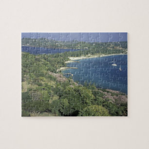 Caribisch gebied, West-Indië, St. Lucia. Uitzicht Legpuzzel