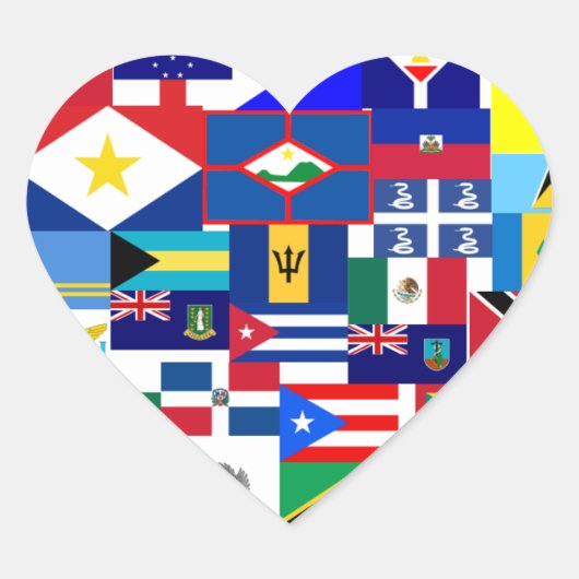 caribisch hart sticker (Voorkant)