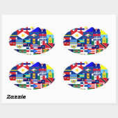 caribisch ovale sticker (Vel)