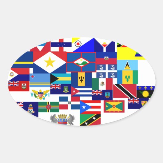 caribisch ovale sticker (Voorkant)