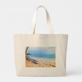 Caribisch strand grote tote bag (Achterkant)
