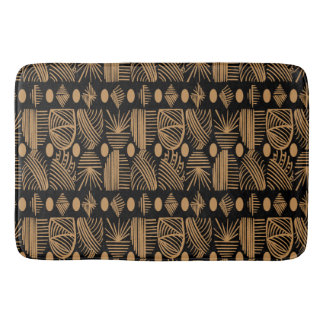 Caribisch Tribal Mudcloth: Zwart, Goud Badmat