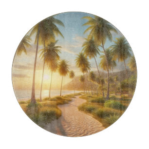 Caribisch/tropisch/Hawaïaans strand zonsondergang Snijplank
