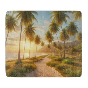 Caribisch/tropisch/Hawaïaans strand zonsondergang Snijplank