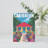  Caribisch Tropisch Huis Briefkaart (Staand voorkant)