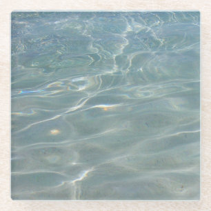 Caribische Abstracte waterblauwe Natuur Glazen Onderzetter