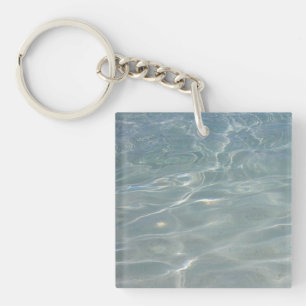 Caribische Abstracte waterblauwe Natuur Sleutelhanger