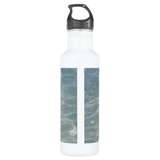 Caribische Abstracte waterblauwe Natuur Waterfles (Achterkant)