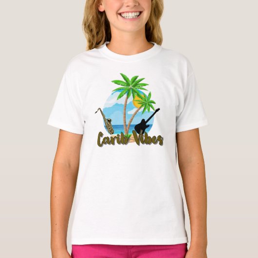 Caribische bloemen - Kind Basic T-shirt (Voorkant)
