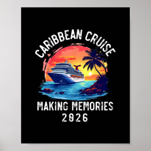 Caribische Cruise 2026 Souvenir Overeenkomende Fam Poster