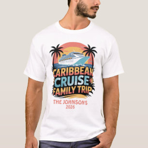 Caribische Cruise Familiereis Aangepaste Naam en D T-shirt