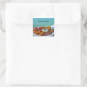 Caribische diner vierkante sticker (Tas)