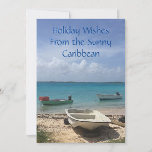Caribische dromen Bonaire Vissersboten Oceaan Feestdagenkaart