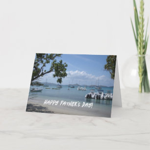 Caribische Eiland Haven Vaderdag Foto Kaart
