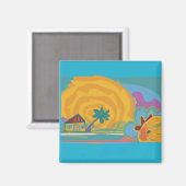 Caribische eiland Sun Magneet (Voorkant / Achterkant)